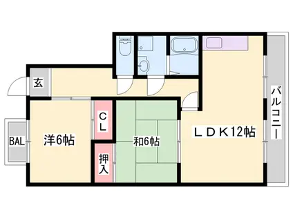 ハイツスピネル(2LDK/1階)の間取り写真