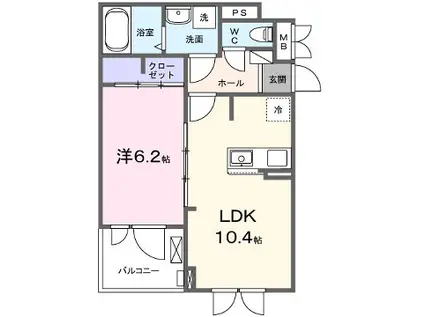 SUNLIT 三木(1LDK/3階)の間取り写真