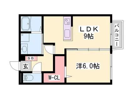 バーディーコート A棟(1LDK/2階)の間取り写真