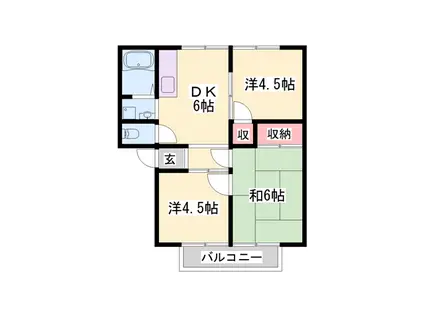サンシティウズハ(3DK/2階)の間取り写真
