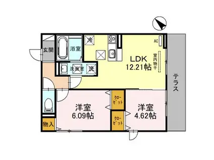 サニーコート(2LDK/3階)の間取り写真