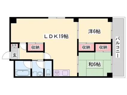 サニーハウス土山(2LDK/2階)の間取り写真