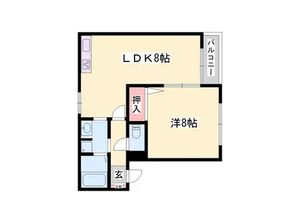 エスペレール(1LDK/1階)の間取り写真