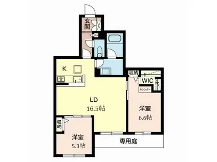 LA FIORE(2LDK/1階)の間取り写真