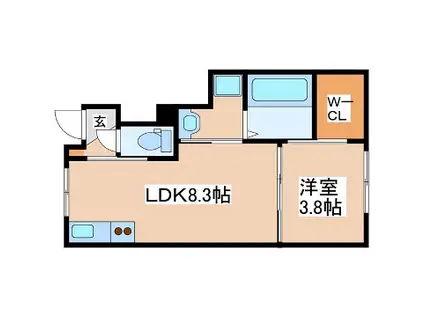KUKUNA西蒲田 A棟(1LDK/1階)の間取り写真