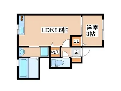 BRISE HIMEJI HIGASHI(1LDK/1階)の間取り写真