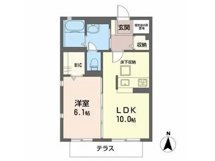 シャーメゾン大道(1LDK/2階)の間取り写真