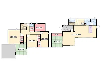 加古川線 加古川駅 徒歩14分 2階建 築15年(5LDK)の間取り写真