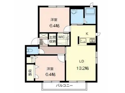 シャーメゾン西明石Ⅱ(2LDK/2階)の間取り写真