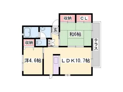 グランシード住吉(2LDK/1階)の間取り写真