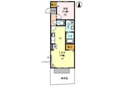 コモド エール(1LDK/1階)の間取り写真