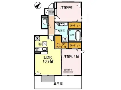 サワーローズ(2LDK/1階)の間取り写真