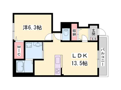 エヌメゾン(1LDK/1階)の間取り写真