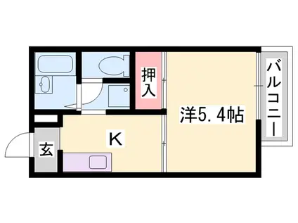 ヴィラ カメリア(1K/2階)の間取り写真