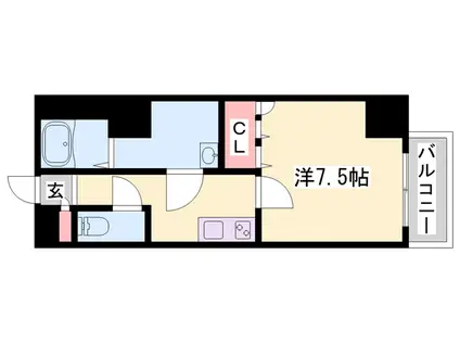 レジデンスM姫路(1K/4階)の間取り写真