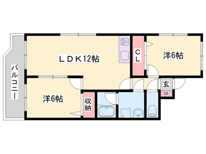 ボナールFUJI(2LDK/2階)の間取り写真