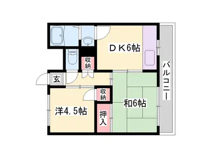 歌野マンション(2DK/2階)の間取り写真