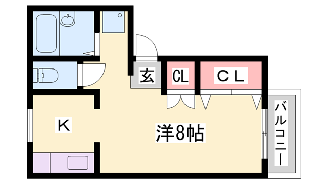 サンライフ松本(1K/1階)の間取り写真