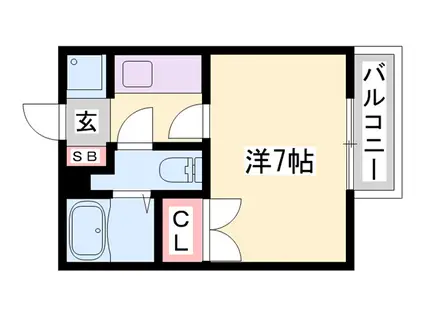 ジュネス白国(1K/2階)の間取り写真