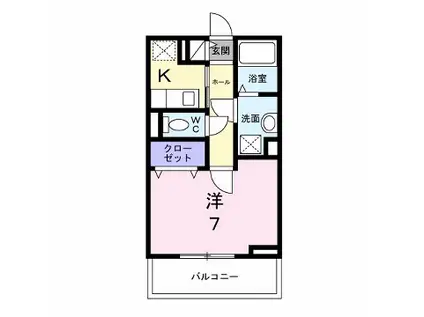アステリア(1K/2階)の間取り写真