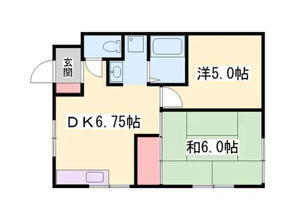 エクレールⅠ(2DK/1階)の間取り写真