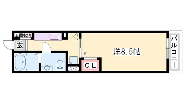 アクロポリスⅤ(1K/1階)の間取り写真