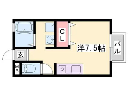 メゾンドール(ワンルーム/2階)の間取り写真