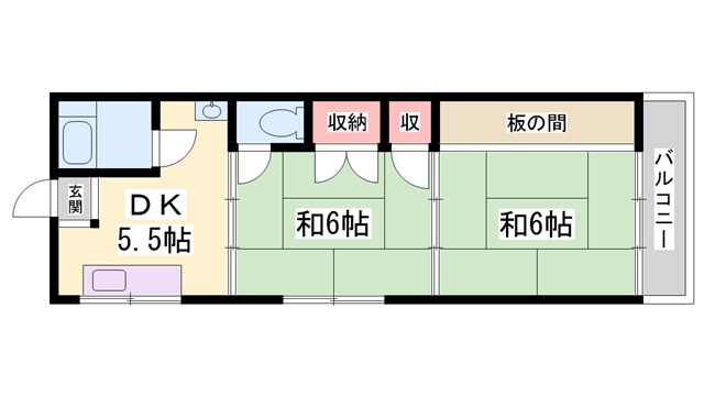 宮元マンション(2DK/3階)の間取り写真