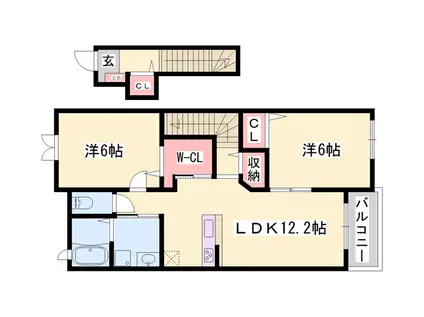 ドゥー メゾン セフィオ(2LDK/2階)の間取り写真