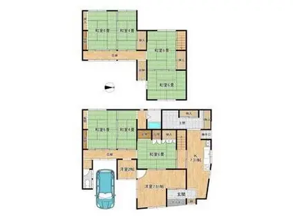 加古川線 西脇市駅 徒歩3分 2階建 築74年(8K)の間取り写真