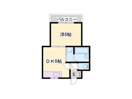 リバティ溝口(1DK/3階)の間取り写真