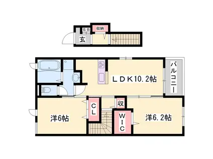 ル・グラン赤穂Ⅰ(2LDK/2階)の間取り写真