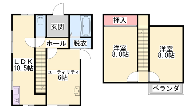 姫新線 余部駅 徒歩10分 2階建 築51年