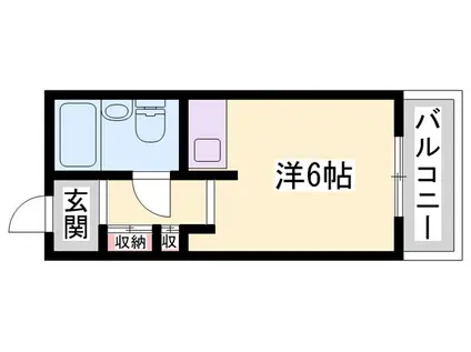 ドミトリーⅠ(ワンルーム/1階)の間取り写真