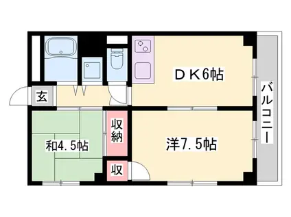 ベルトピア手柄Ⅲ(2DK/5階)の間取り写真