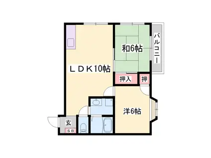 ヴァール・シュテルン(2LDK/2階)の間取り写真