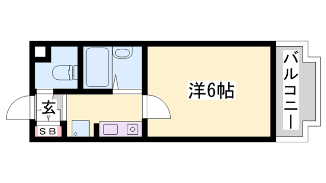 シャトー姫路(1K/4階)の間取り写真