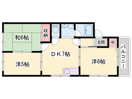 エトワール(3DK/2階)の間取り写真