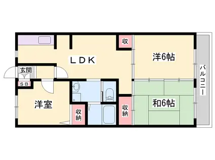 ニッセイ日笠コーポⅡ(3LDK/1階)の間取り写真