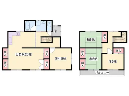 加古川線 日岡駅 徒歩25分 2階建 築39年(4LDK)の間取り写真