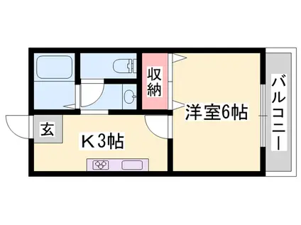 姫新線 余部駅 徒歩11分 2階建 築31年(1K/2階)の間取り写真