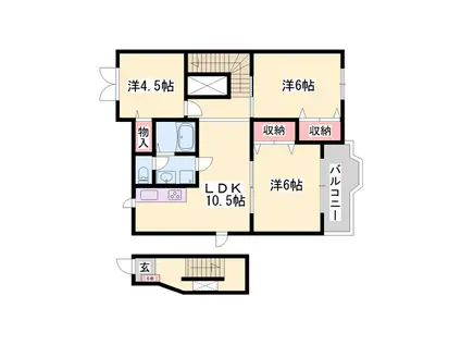 ミニョンラシーヌ(3LDK/2階)の間取り写真