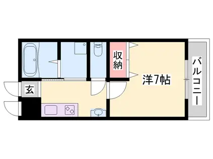 ラフェスタ妻鹿(1K/2階)の間取り写真