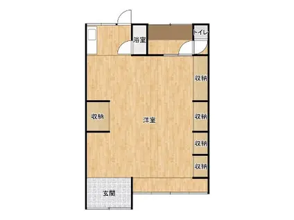 赤穂線 相生駅(兵庫) 徒歩5分 1階建 築49年(ワンルーム)の間取り写真