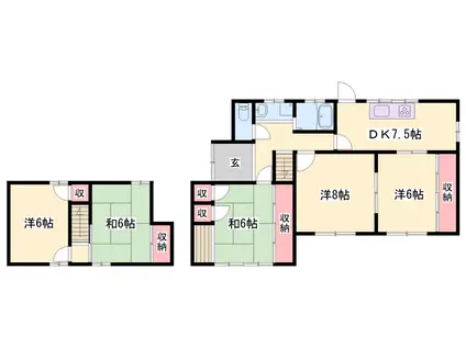 山陽本線 網干駅 徒歩48分 2階建 築57年(5DK)の間取り写真