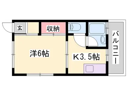 リバティ旭(1DK/1階)の間取り写真