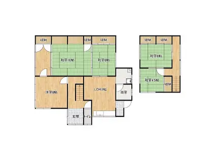 赤穂線 相生駅(兵庫) 徒歩42分 2階建 築56年(5LDK)の間取り写真