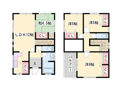 神戸電鉄粟生線 志染駅 徒歩5分 2階建 築15年(4LDK)の間取り写真