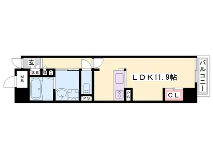 キャッスルコート龍野町II(ワンルーム/7階)の間取り写真