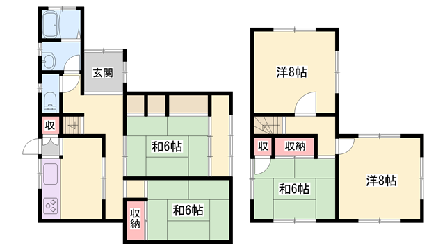 播但線 仁豊野駅 徒歩34分 2階建 築47年